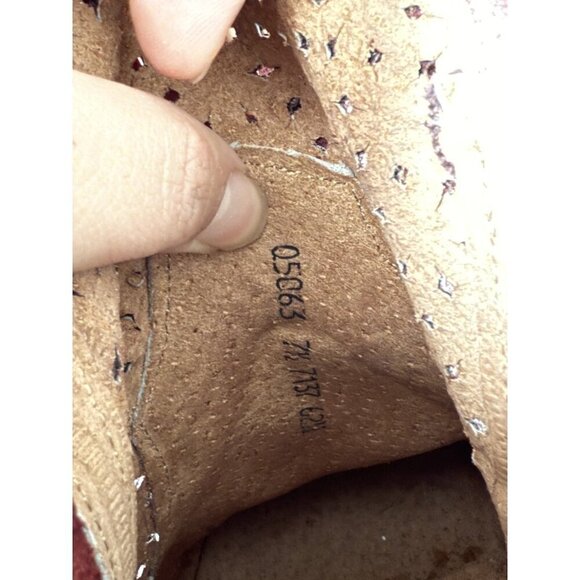 Circle G Cutout Zip Wine Leather Booties Distress Cowgirl Rodeo Western 7.5 - Picture 10 of 11